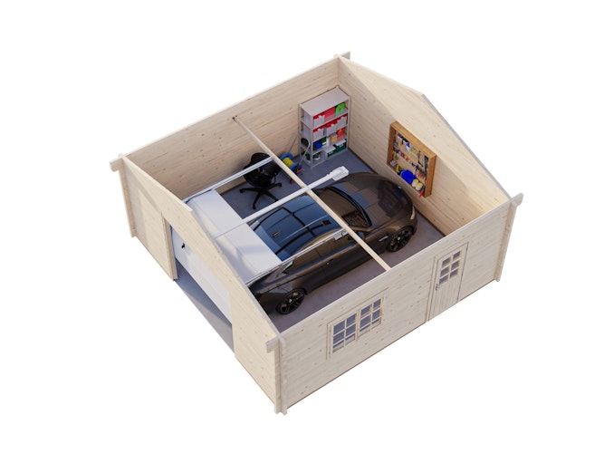 Palmako Garage Roger 27,7 m² - 70 mm - mit Sektionaltor