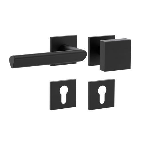 Griffwerk Wechselgarnitur VAYA 137 TRI fast2fix Fast2Fix GK3 Rosetten eckig Knopf SQUARE Graphitschwarz L