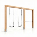 Vorschaubild EXIT Linea Massiv 140 doppelte Holzschaukel mit Reckstange