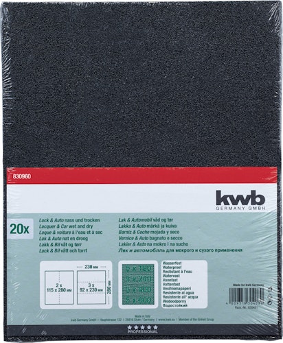 kwb 20 Schleifbo. Wasserfest sort. 830960
