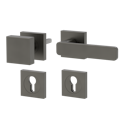 Vorschaubild GRIFFWERK Wechselgarnitur MINIMAL MODERN Schraubtechnik GK4 Rosetten eckig Knopf SQUARE Kaschmirgrau R