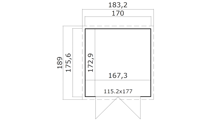 Weka Gartenhaus Mori mit Pultdach - 13 mm