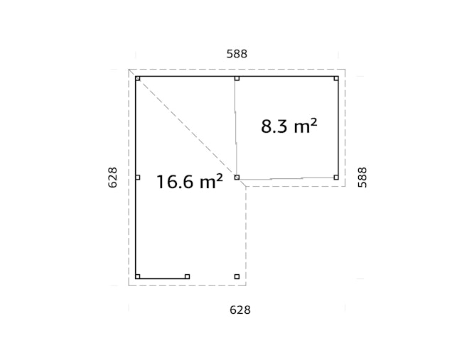 Palmako Carport/Pavillon Connect Lenna 24,9 m² Set 409 Slide