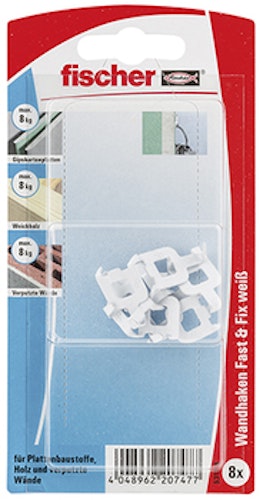 FISCHER Wandhaken Fast & Fix weiss  (8 Stück)
