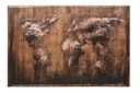 Vorschaubild 3D Metallbild Weltkarte Braun 120 x 80 cm, Holz / Stahlblech