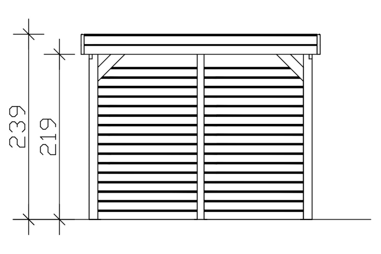 Skan Holz Carport Friesland 320x708 cm mit Abstellraum Set B