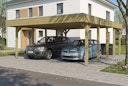 Vorschaubild Skan Holz Friesland - Flachdach Doppelcarport aus Nadelholz Breite 546 cm