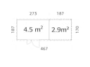 Vorschaubild Palmako Gerätehaus Leif 4,5 m² + 2,9 m² Anbau - 16 mm