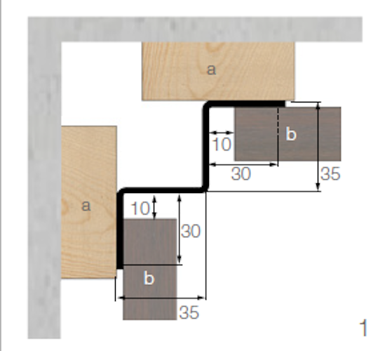 OSMO Fassade Inneneckprofil 1 - 35 x 30 x 3000 mm
