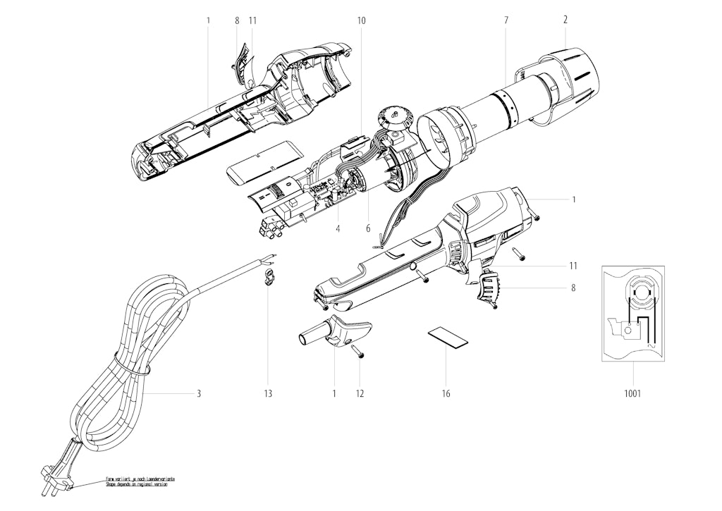 Explosionszeichnung Ersatzteile