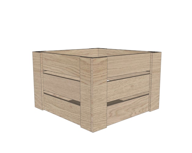 WWOO Holzkiste mit Handtuchhalter (geschraubt) (42 x 42 x 24 cm)