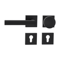Griffwerk Wechselgarnitur TRI 134 Schraubtechnik GK3 Rosetten eckig Knopf R2 Graphitschwarz L