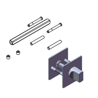 Griffwerk Türstärke Erweiterungsset 37-45mm Flachrosette Hohlstift 8mm WC LUCIA PIATTA S QUATTRO Graphitschwarz