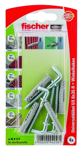 FISCHER Universaldübel UX 6x35 WH K (4 Stück)