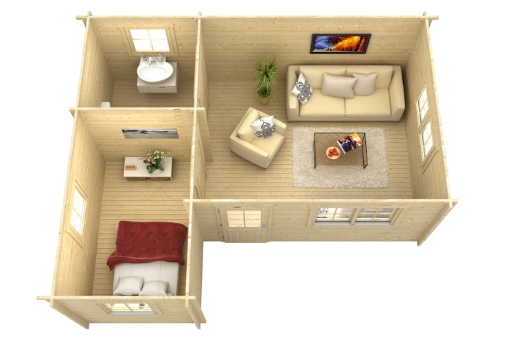 Skan Holz 70 mm Blockbohlenhaus Ontario 1