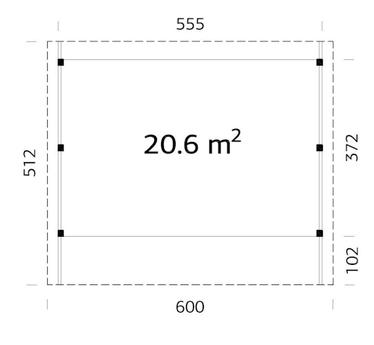 Palmako Carport Karl 20,6 m²