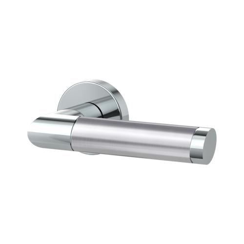 Griffwerk CHRISTINA Klipptechnik -Edelstahl poliert/matt Rosettengarnitur -Klippt. -OS -Griffpaar mit Drückerrosetten -TS 40-45mm