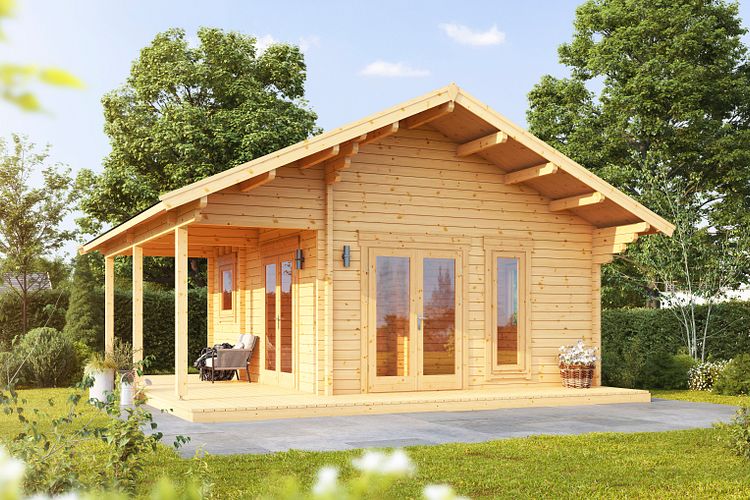 Wolff Finnhaus Gartenhaus Tirol 70 mit Seitendach