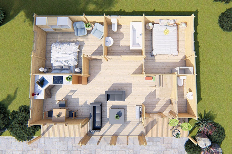 Wolff Finnhaus Ferienhaus Arvika 80 - 68 mm