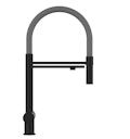 Vorschaubild 3 Wege Wasserhahn Küchenarmatur, Edelstahl Massiv mit 360° schwenkbarem Auslauf und abnehmbare 2 strahl Handbrause, PVD Schwarz Matt / Grau