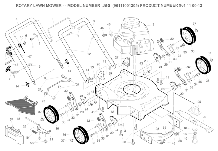 Husqvarna Rasenmäher gelegentliche Nutzung 96111001305 J 50