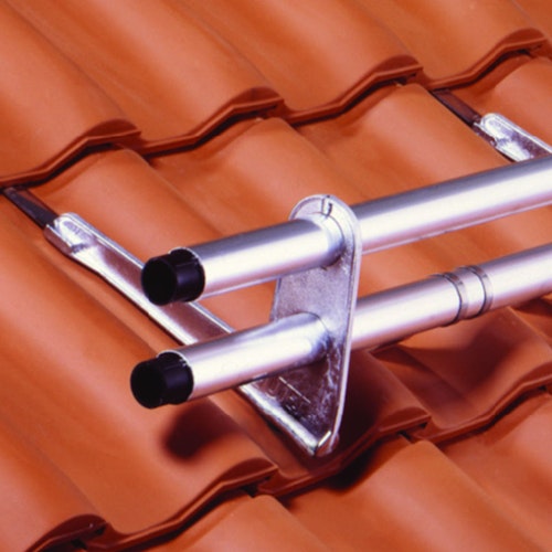 HEUEL Schneefangsystem Halterung Ton- u. Betondach - DoublePipe - verschiedene Farben