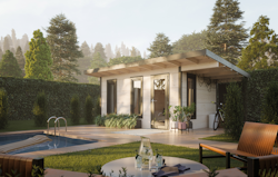 Palmako Premium Gartenhaus Grace 12,4 m² inkl. 4,1 m² Anbau - 56 mm