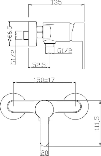 Sanitop Einhandmischer Jetmix Style für Brause Chrom