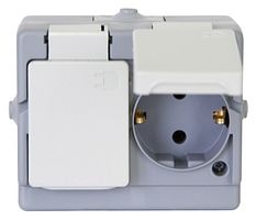 Kopp Schutzkontakt- Steckdose STANDARD grau, 2-fach