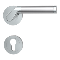 Griffwerk CORINNA Schraubtechnik GK4 -Chrom/Edelstahl Rosettengarnitur -Schraubt. -PZ -TS 40-45mm