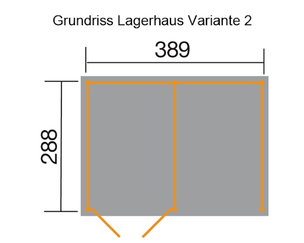 Weka 20 mm Flachdachschuppen Lagerhaus 607 2