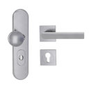 Vorschaubild Griffwerk Kombi-Schutzbeschlag TITANO SB_882 mit Griff TRI 134 72mm Zylinderabdeckung Tür 38-50mm R TRI 134 eckig Edelstahl matt