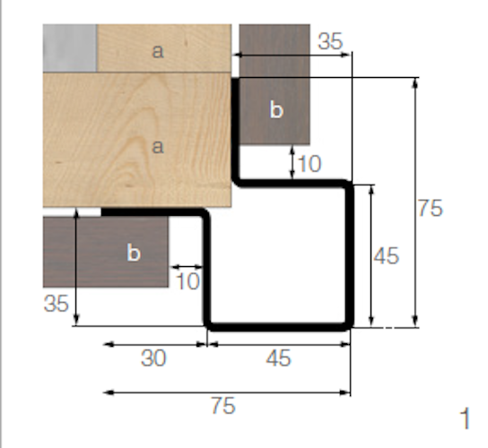 OSMO Fassade Eckprofil 1  - 75 x 75 x 3000 mm