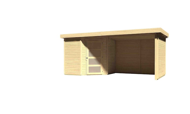 Karibu Woodfeeling Gartenhaus Schwandorf 3/5 inkl. 275 cm Schleppdach/Seiten- und Rückwand