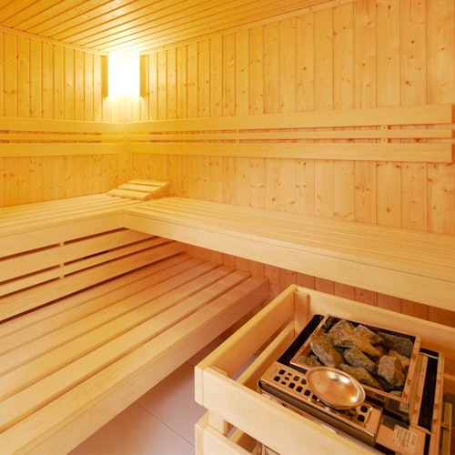 Infraworld Sauna Panorama Complete 210 Fichte - 75 mm Multifunktionssauna inkl. 5-teiligem gratis Zubehörset