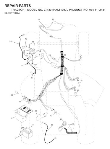 Husqvarna Gartentraktoren LT130, HALT130J, 954110031, 2003-01