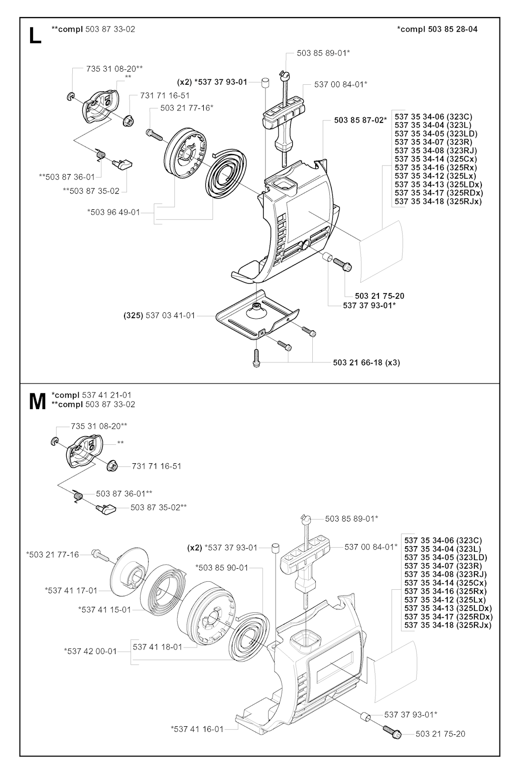 Explosionszeichnung Ersatzteile