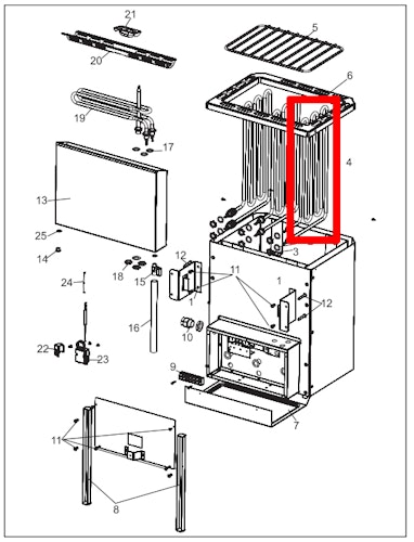 Weka Ersatzheizstab Heizstab Rohrheizkörper 2,5 KW 8951342 (1 Stück)