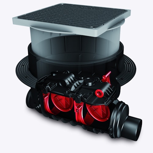 KESSEL 73150.10S - Rückstaudoppelverschluss Staufix SWA für Bodenplatte DN 150 - schwarze Abdeckungen