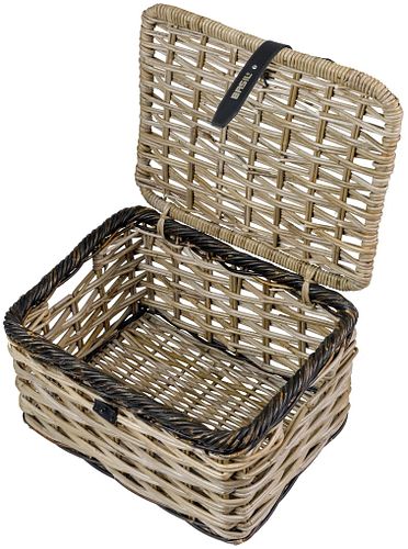 Basil Korb Dijon mit Deckel grau grey black Gr. S