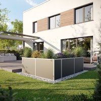 KGT Aluminium Hochbeet 210 - Profile pressblank - B2,05 x T0,45 x H0,77 m - 590 l 