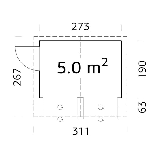Palmako Marktstand Stella 5,0 m² - 16 mm