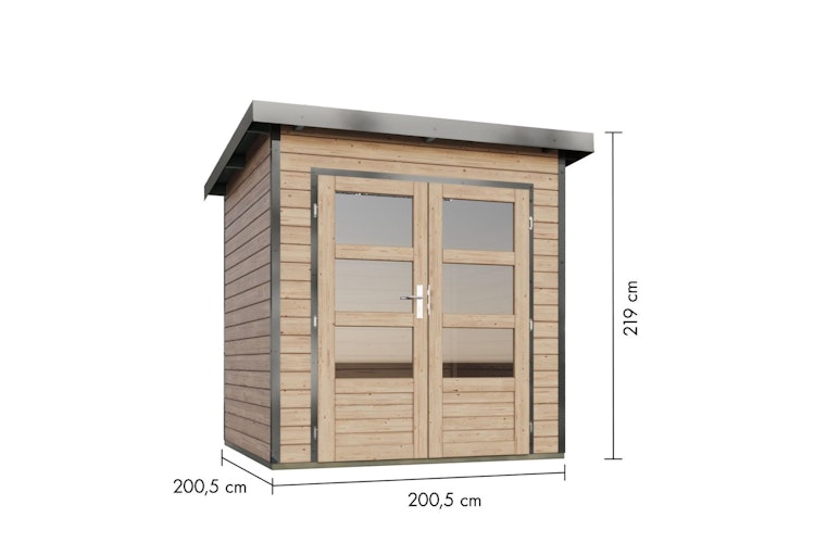 Karibu Metall-Holzgartenhaus Hybridhaus Pluto A/B - 28 mm/0,5 mm