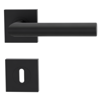 Griffwerk LUCIA PROFESSIONAL PVD+ Schraubtechnik GK3 Rosetten eckig Buntbart Graphitschwarz PVD+