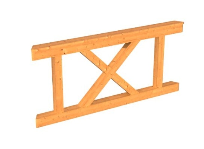 Skan Holz Brüstung Andreaskreuze zu Pavillon Lyon