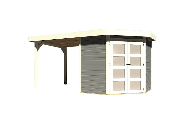 Karibu Gartenhaus Gerätehaus Goldendorf 3/5 mit 240 cm Schleppdach - 19 mm