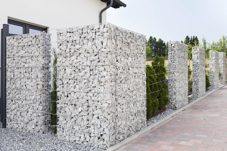 dz Gabionen-Korb JUMBO 1000 inklusive Pfosten zum Einbetonieren