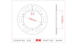 RK 4486 Kettenrad für Derbi 659 und Suzuki RGV