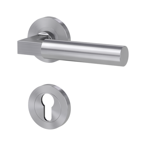 Griffwerk METRICO PROFESSIONAL Schraubtechnik FS -Edelstahl matt  Rosettengarnitur -Schraubt. -PZ -Stift 9mm -TS 38-50mm