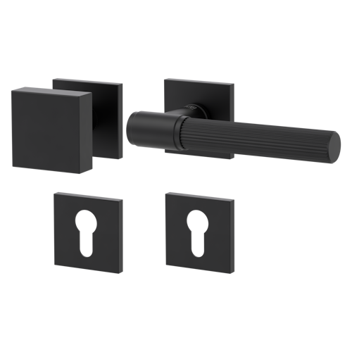 Griffwerk Wechselgarnitur VAYA 136 ARIS fast2fix Fast2Fix Rosetten eckig Knopf SQUARE Graphitschwarz R